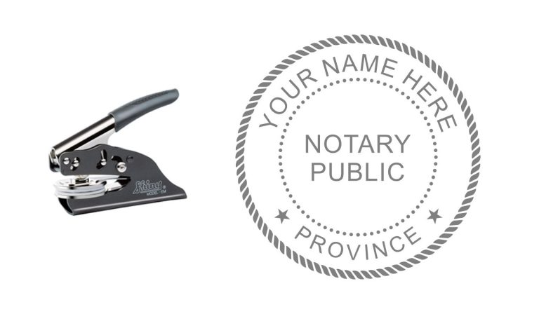 Notary Public Embossing Seals Desk Pocket Long Reach 