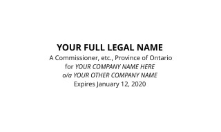 Stat Dec Stamp Example Commissioner of Affidavits Statutory Declaration stamp (ON)
