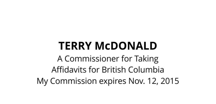 British Columbia Commissioner for Taking Affidavits Stamp
