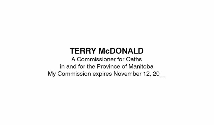 Manitoba Commissioner for Oaths Stamp