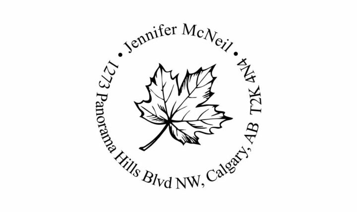 Maple Leaf Return Address Rubber Stamp