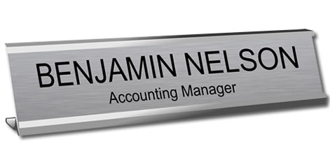  Office Desk Name Plate or Door Sign - Laser Engraved Signage  Material - black : Business And Store Signs : Office Products