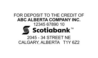 stamp deposit td scotiabank trust canada bank cheque scotia endorsement