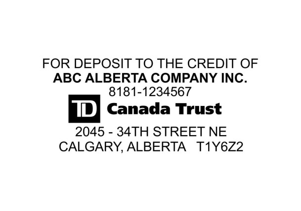 TD Canada Trust Bank Deposit Stamp