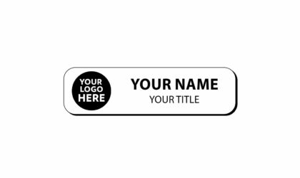 2 3/4 x 3/4 inch Engraved Plastic Name Tag with Round Corners