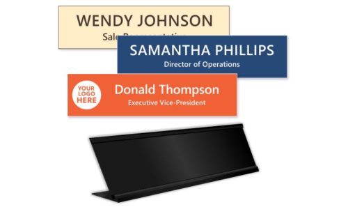 2x8 inch Desk Frame with Engraved Plastic Name Plate