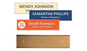 Aluminum Wall Or Door Sign Holders With Engraved Plastic Name Plates