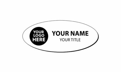 3 x 1 1/4 inch Engraved Plastic Name Tag Oval Shape