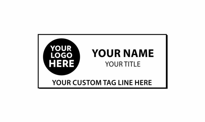 3 x 1 1/4 inch Engraved Plastic Name Tag with Beveled Edge