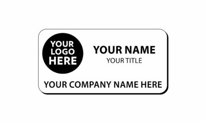3 x 1 1/2 inch Engraved Plastic Name Tag with Round Corners