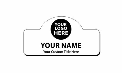 3 x 1 1/2 Engraved Plastic Name Tag Round Top