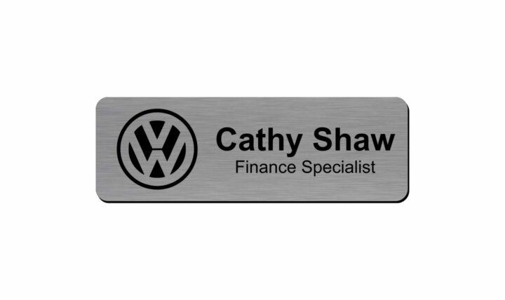 3 x 1 inch Rounded Corner Engraved Plastic Name Tag