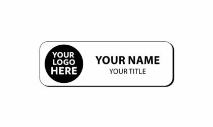 3 x 1 inch Rounded Corner Engraved Plastic Name Tag