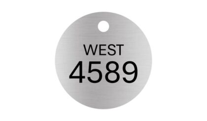 2 inch dia Stainless Steel Tags