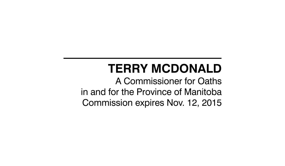 Manitoba Commissioner for Oaths Stamp 2