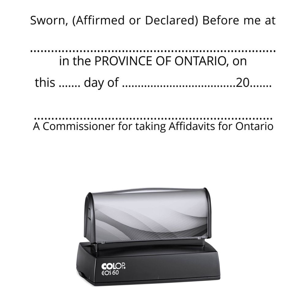 Ontario Commissioner Statutory Declaration Premium PreInked Stamp