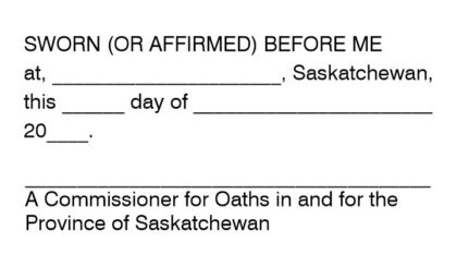 Saskatchewan Commissioner for Oaths Statutory Declaration Stamp