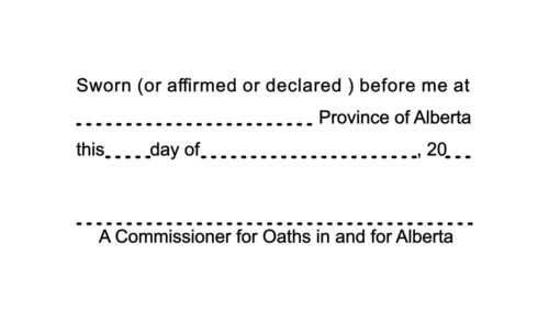 Alberta Commissioner for Oaths Statutory Declaration Stamp