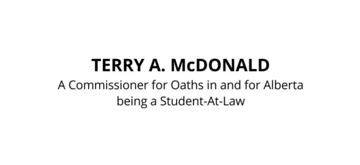 Alberta Commissioner for Oaths Student-At-Law Stamp