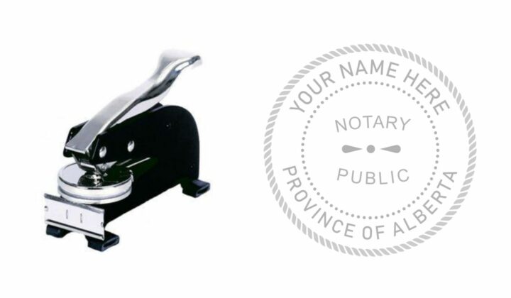 Alberta Notary Public Seal Embosser | Official Long Reach Desk Embosser