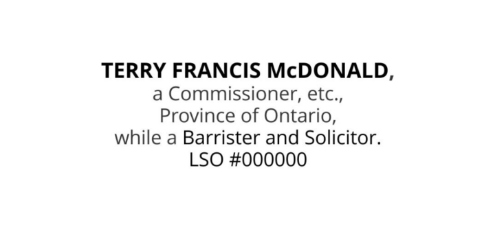 Ontario Commissioner for Oaths Barrister & Solicitor Premium Pre-Inked Stamp