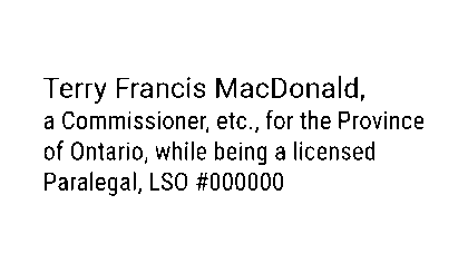 Ontario Commissioner for Affidavits Oaths Paralegal Stamp (L)