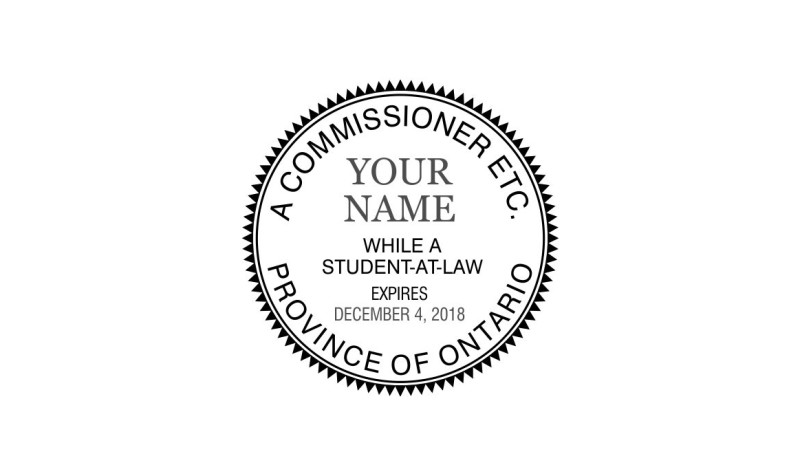 (Ontario) Commissioner for Oaths Round Stamp (Paralegal)