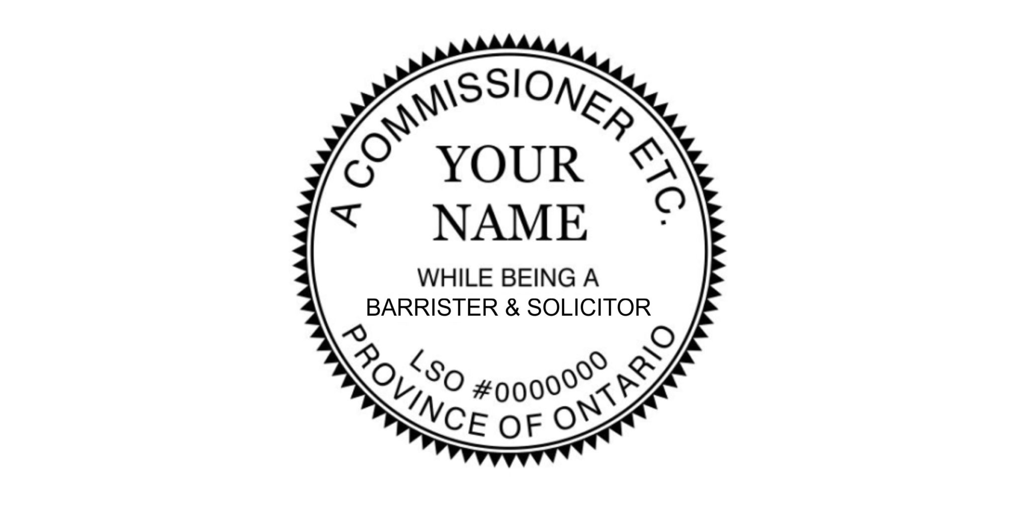 Ontario Commissioner for Affidavits Oaths Barrister Round Stamp