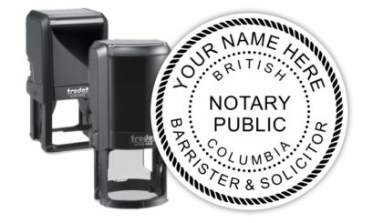 British Columbia Notary Public Barrister & Solicitor Seal Stamp