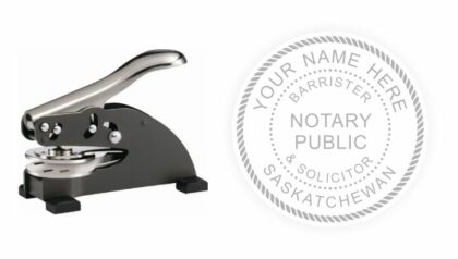 Saskatchewan Notary Public Seal Barrister & Solicitor Shiny Standard Desk Embosser