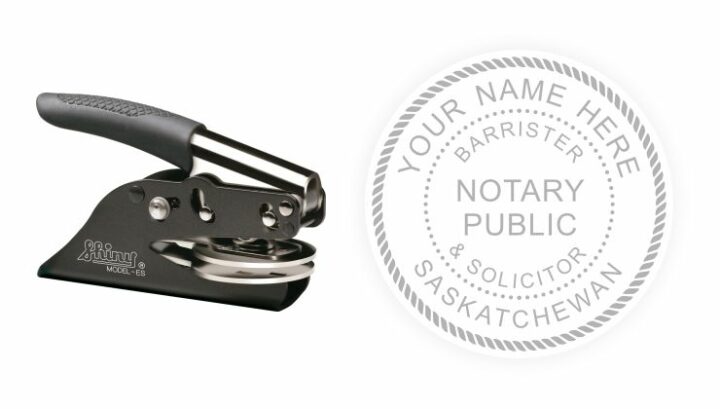 Saskatchewan Notary Public Seal Barrister & Solicitor Shiny Pocket Embosser