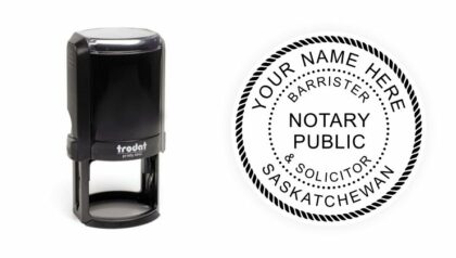 Saskatchewan Notary Public Barrister & Solicitor Seal Self-Inking Stamp