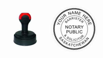 Saskatchewan Notary Public Barrister & Solicitor Seal Traditional Stamp