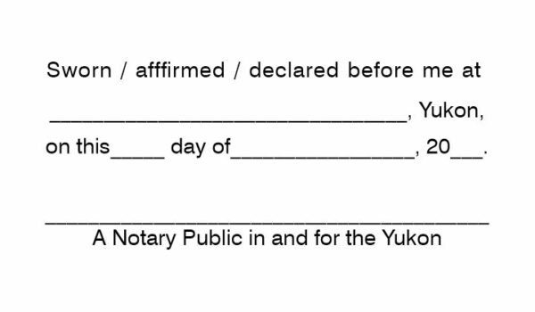 Stat Dec Stamp Example Yukon Territory Notary Public Statutory Declaration Stamp