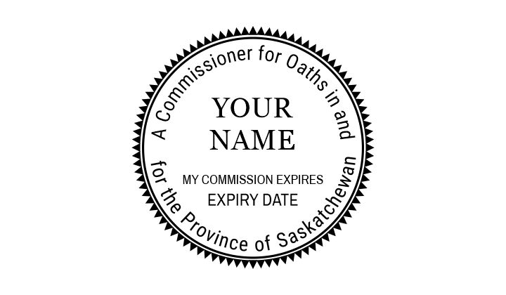 Saskatchewan Commissioner for Oaths Round Stamp (New Verbiage)