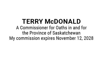 Saskatchewan Commissioner for Oaths Stamp (New Verbiage)