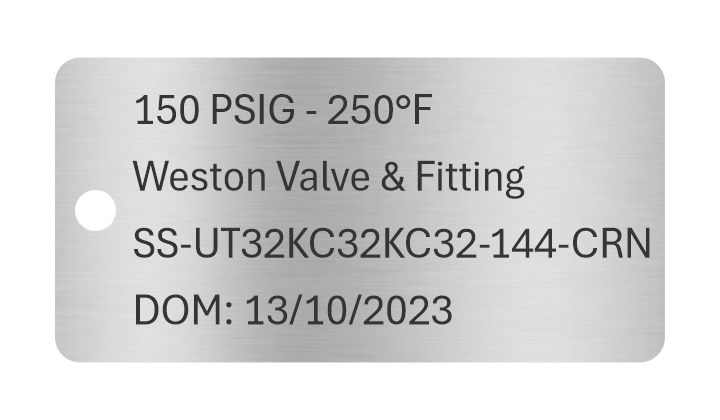 3 x 1.5 inch Steel Tags w/ Single Hole