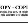 Bilingual True Copy Stamp
