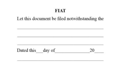 Let This Document Be Filed FIAT stamp
