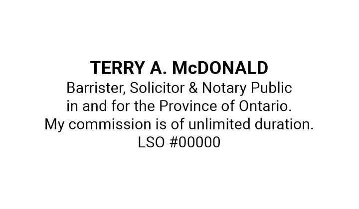 Ontario Barrister Solicitor Notary Public Name Stamp