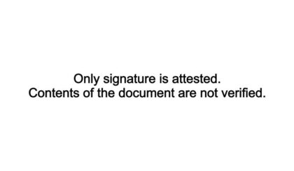 signature attested contents not verified stamp