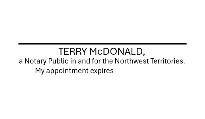 North West Territories Notary Signature Stamp
