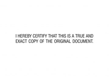 Certified True Copy Stamp