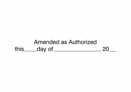 Amended as Authorized Stamp