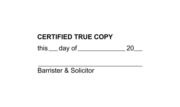 Certified True Copy Stamp