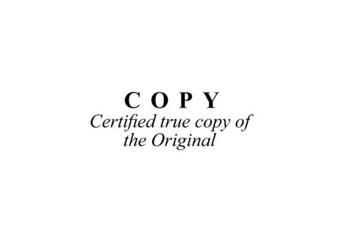 Certified True Copy Original Stamp