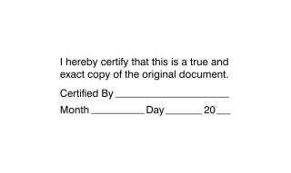 Certified True Copy Custom Stamp